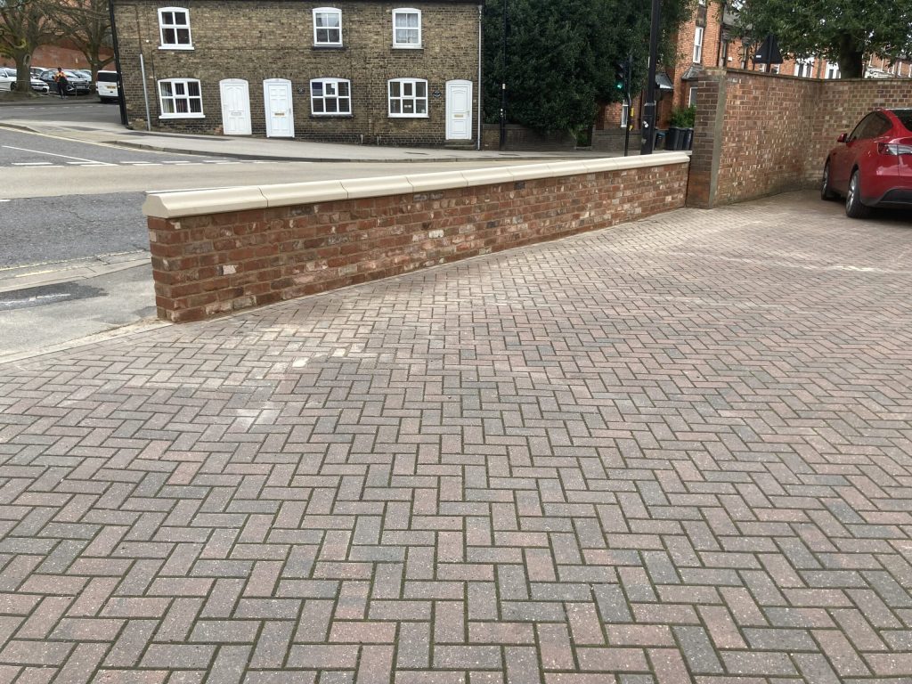 Bespoke Buff Bullnose Wall Copings, Brick Wall, Historical Refurbishment. Residential and Commercial Property's