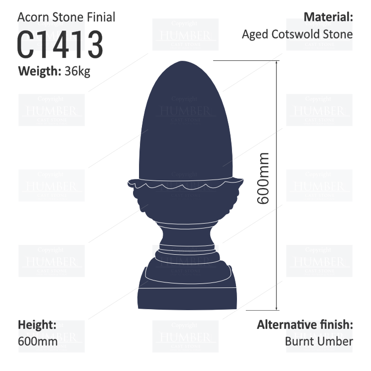Acorn Stone Finial