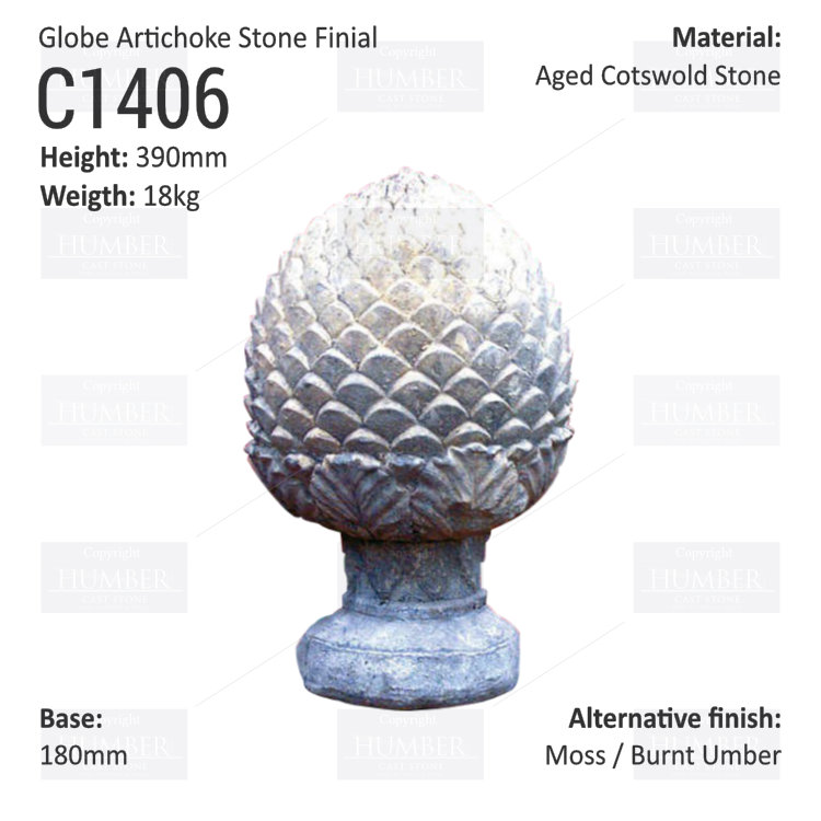 Globe Artichoke Stone Finial