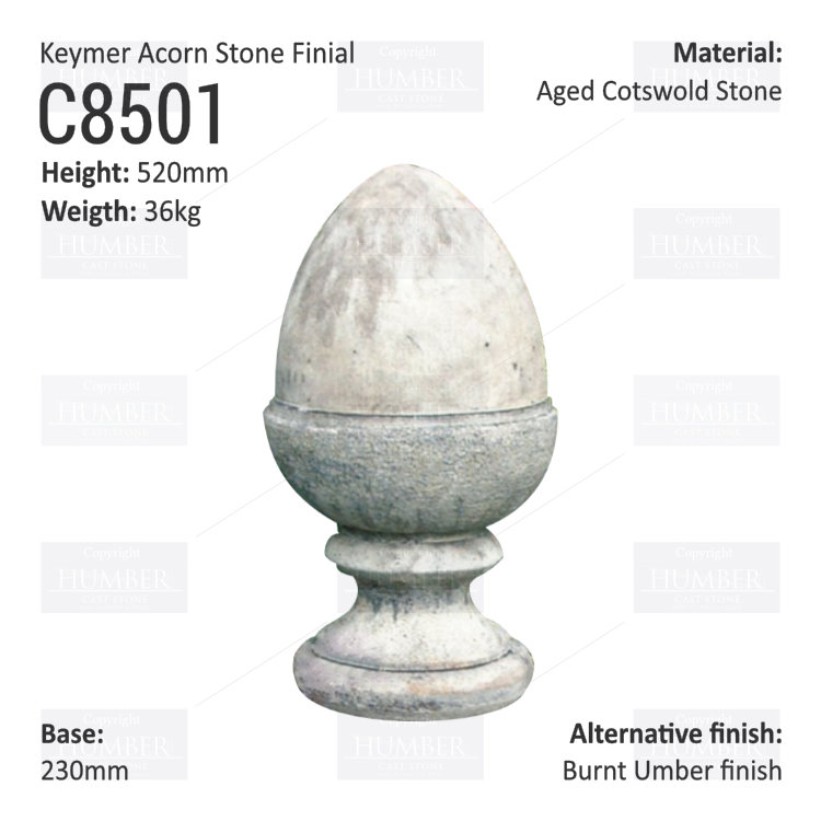 Keymer Acorn Stone Finial