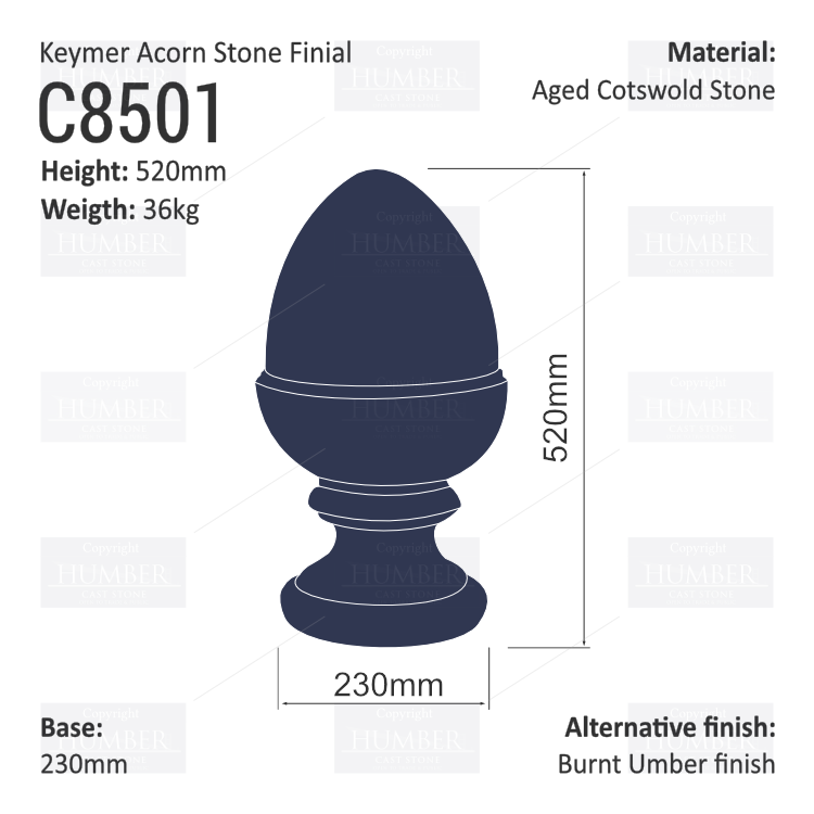 Keymer Acorn Stone Finial