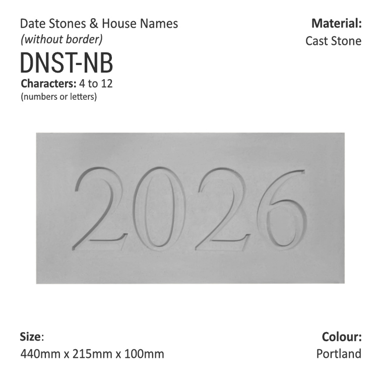 Date Stones and House Names (No Border) 440mm X 215mm