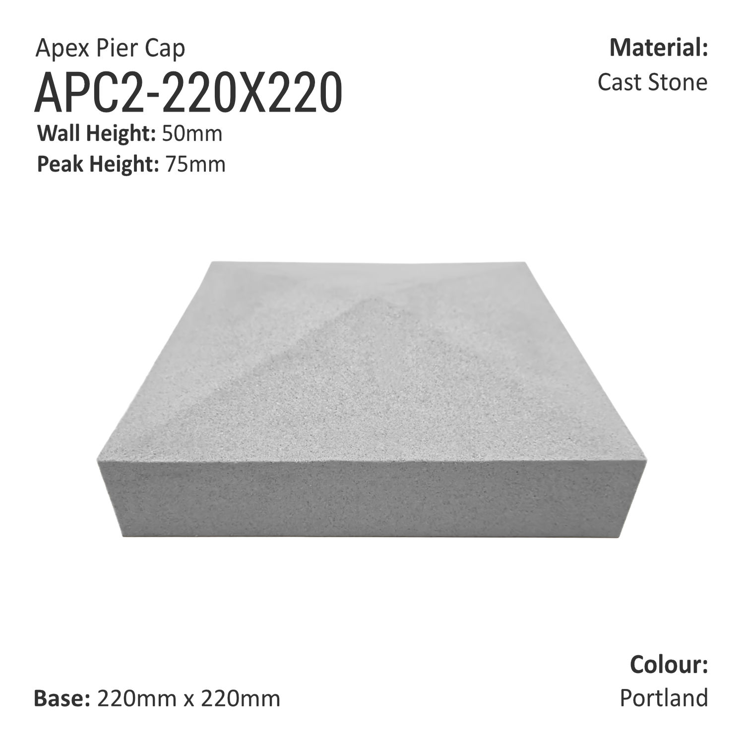 Apex Pier Cap 220mm x 220mm