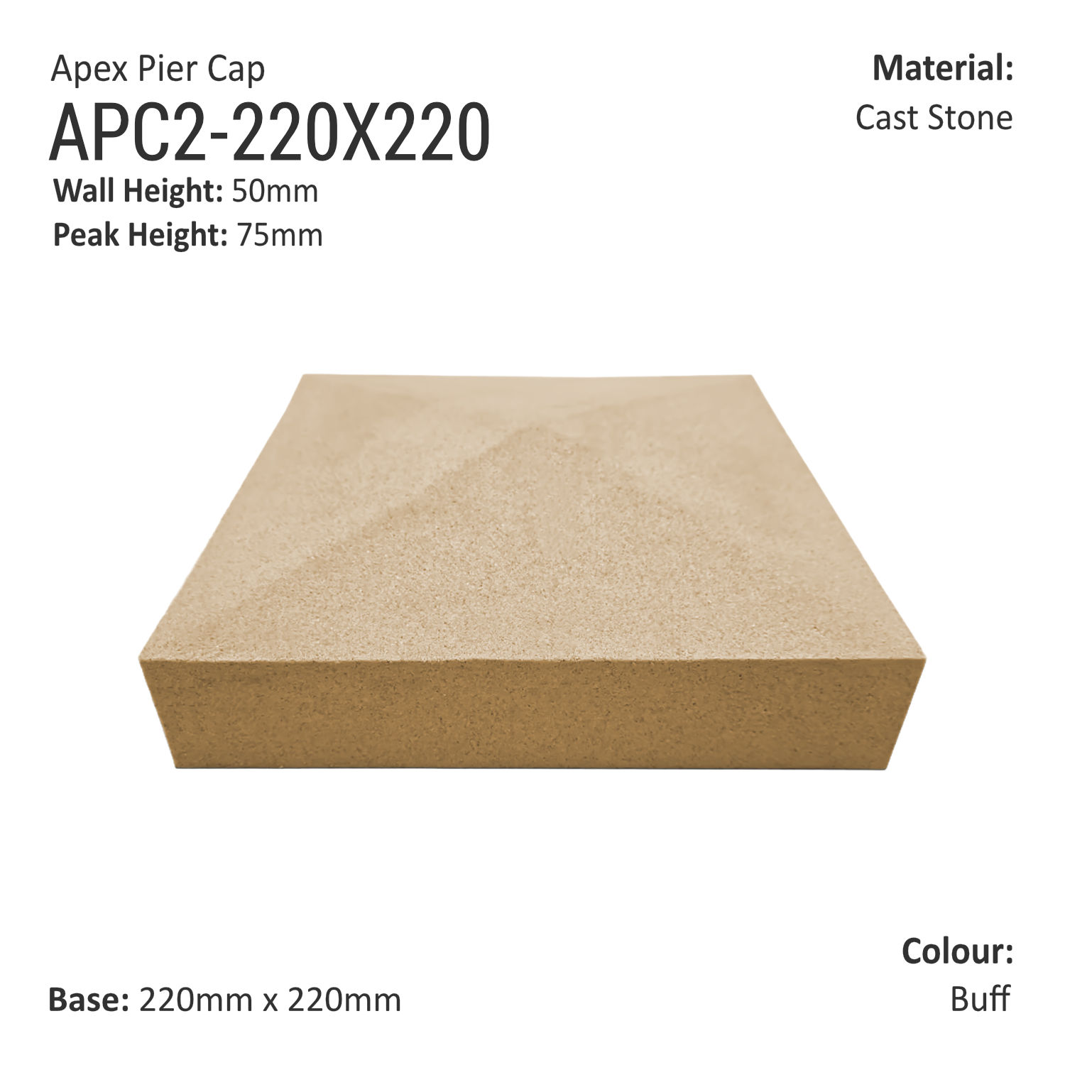 Apex Pier Cap 220mm x 220mm