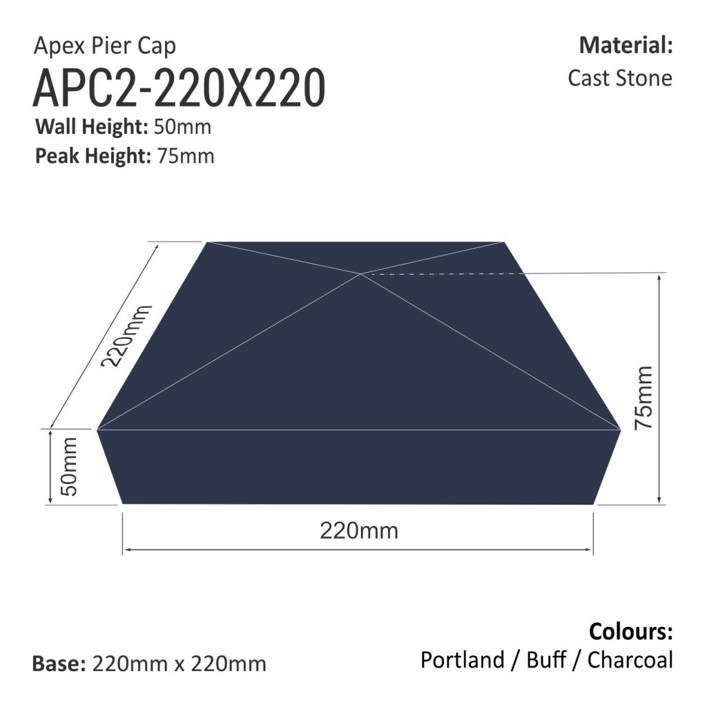 Apex Pier Cap 220mm x 220mm
