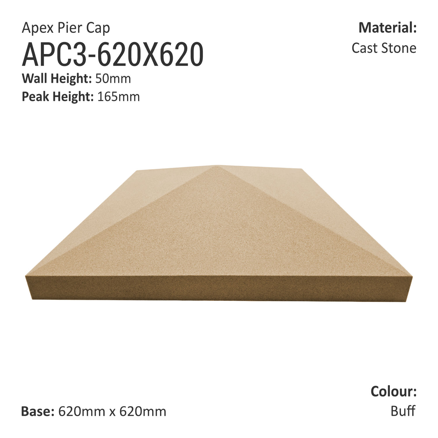 Apex Pier Cap 620mm x 620mm