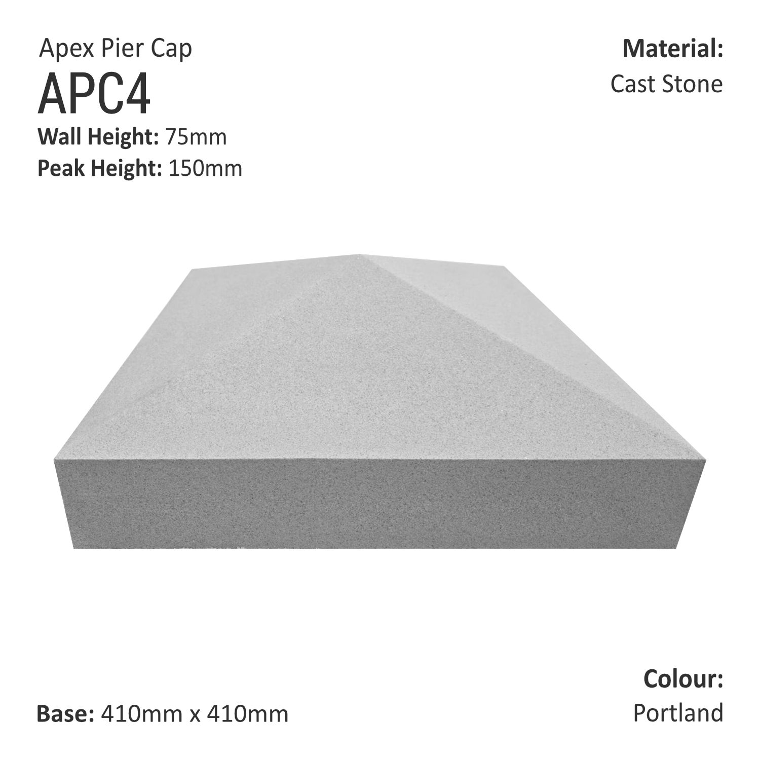 Apex Pier Cap 410mm x 410mm