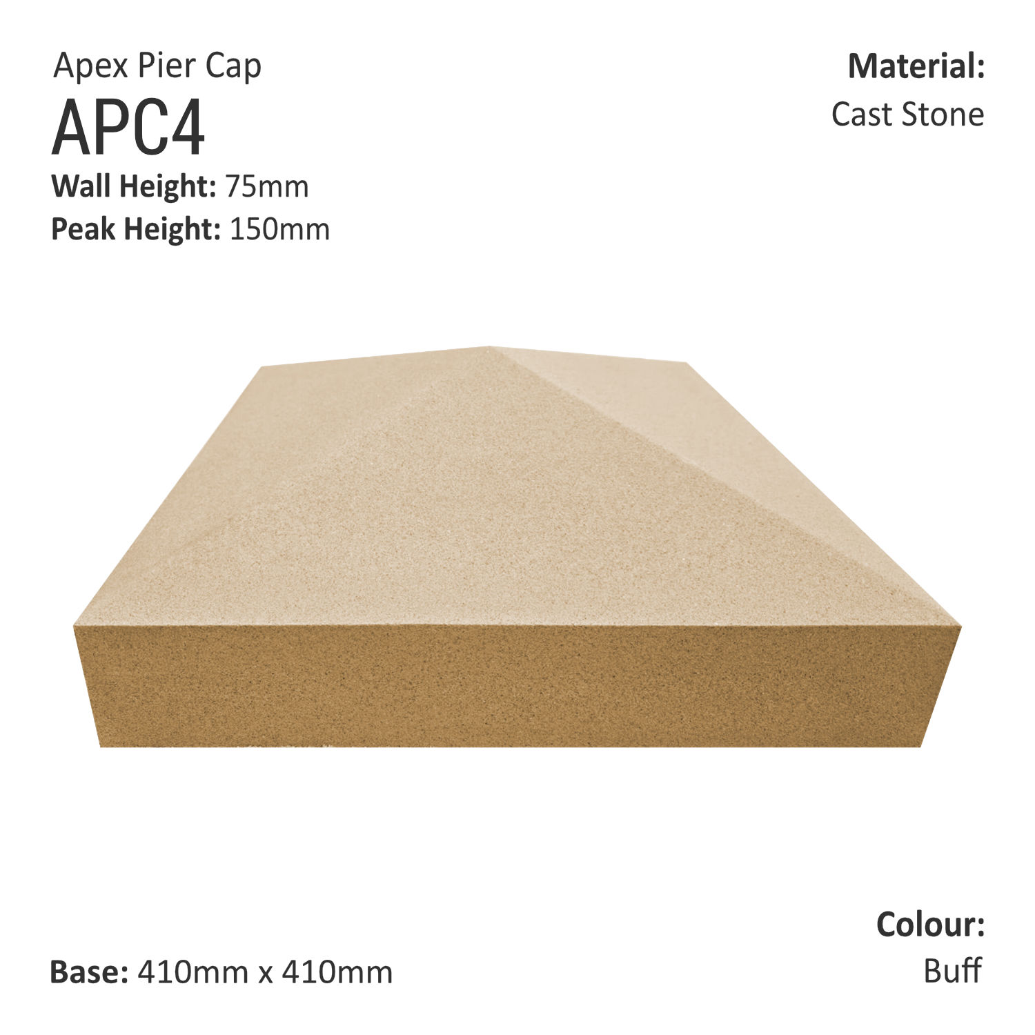 Apex Pier Cap 410mm x 410mm
