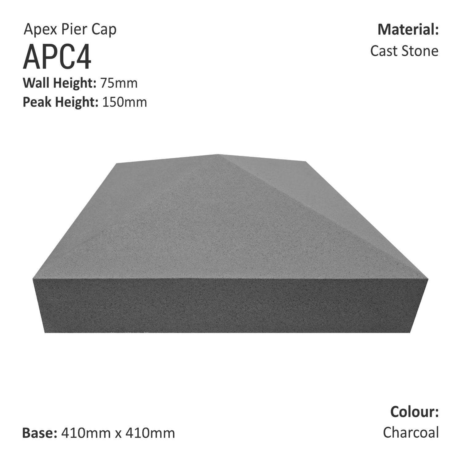 Apex Pier Cap 410mm x 410mm