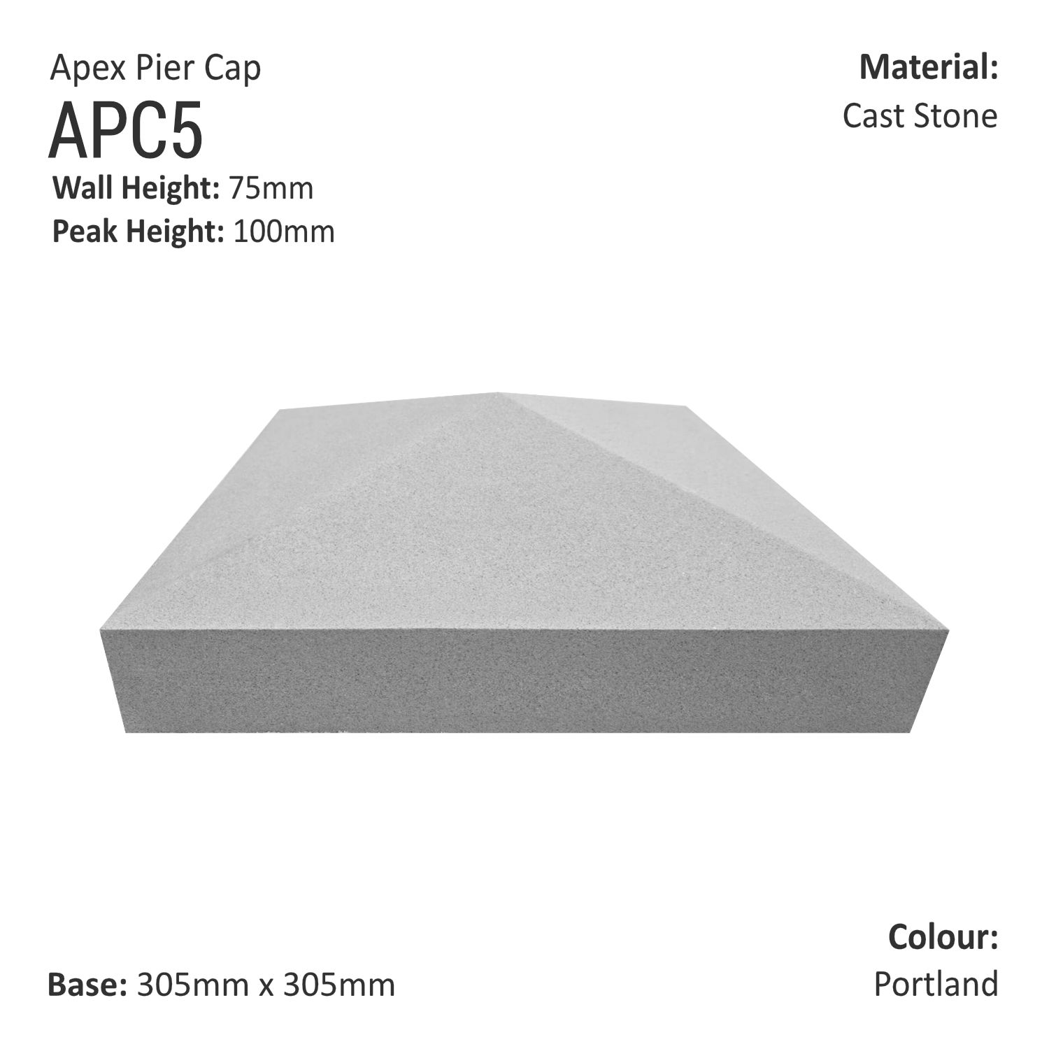 Apex Pier Cap 305mm x 305mm