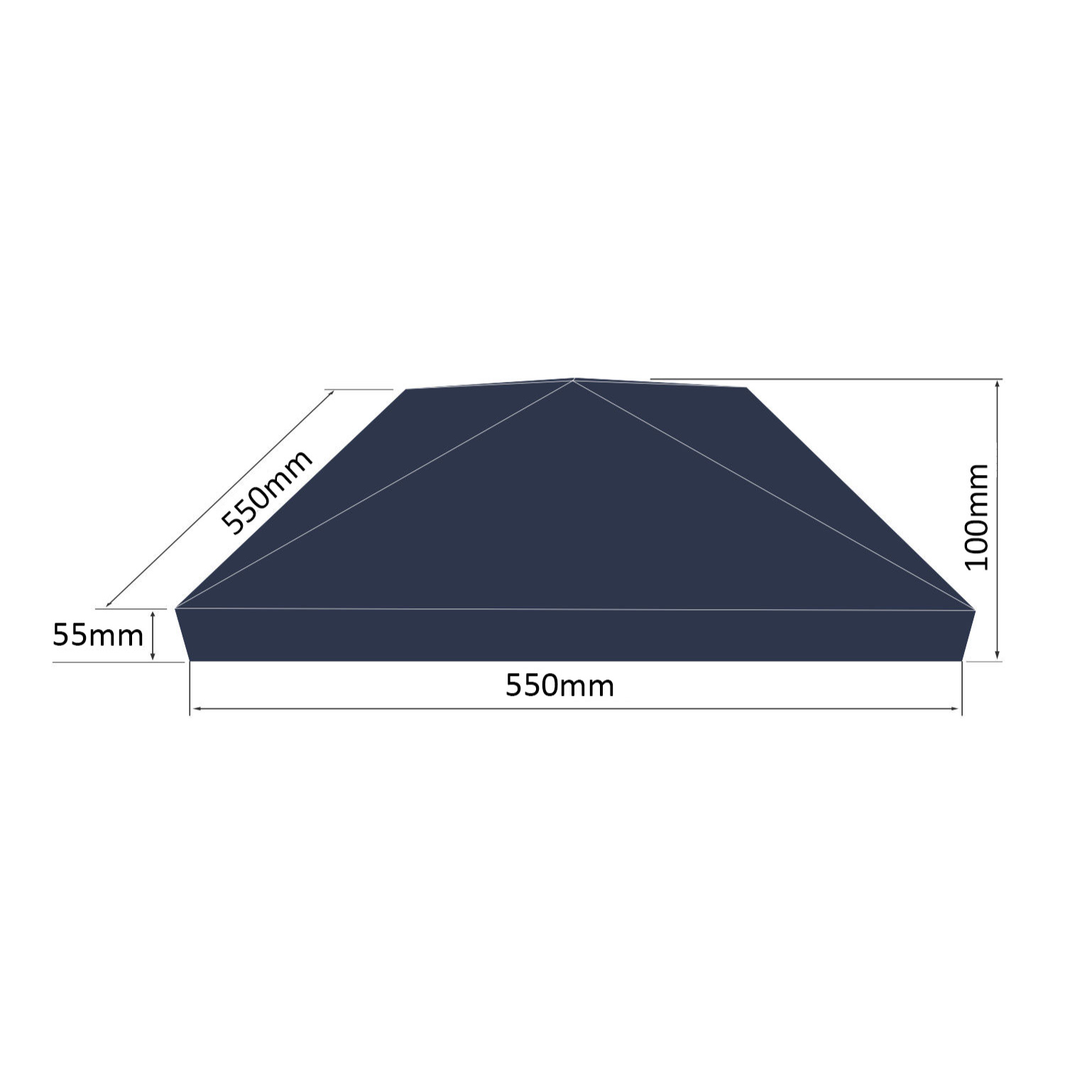 Apex Pier Cap 550mm_APC8-MEASURES