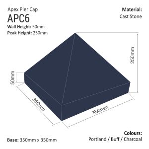 Tall Apex Pier Cap 350mm x 350mm