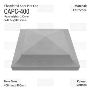 Chamfered Apex Pier Cap 400mm x 400mm