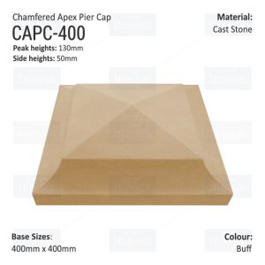 Chamfered Apex Pier Cap 400mm x 400mm