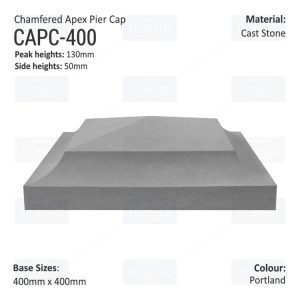Chamfered Apex Pier Cap 400mm x 400mm