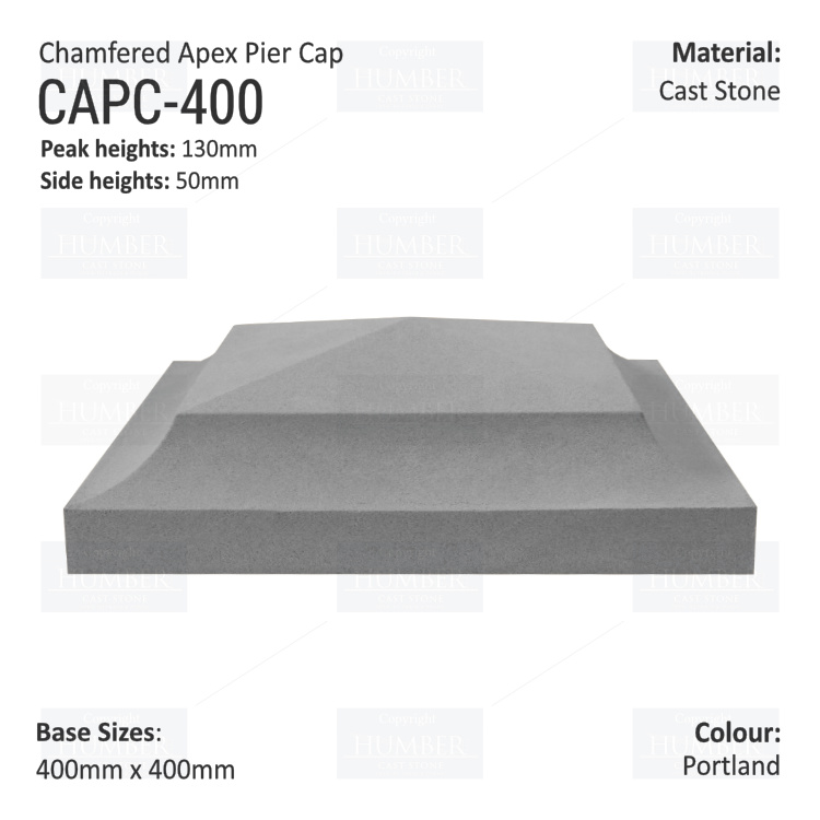 Chamfered Apex Pier Cap 400mm x 400mm