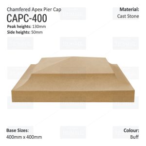 Chamfered Apex Pier Cap 400mm x 400mm