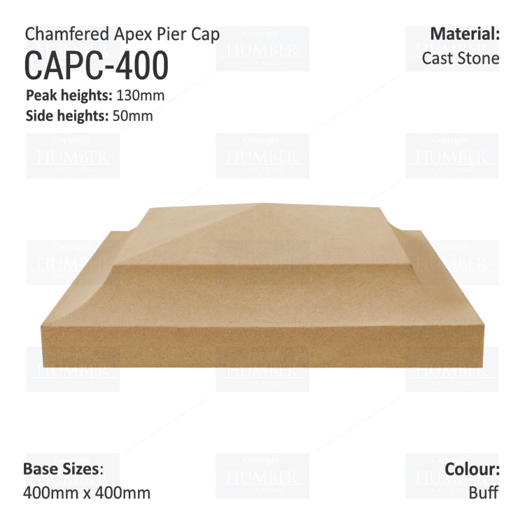Chamfered Apex Pier Cap 400mm x 400mm