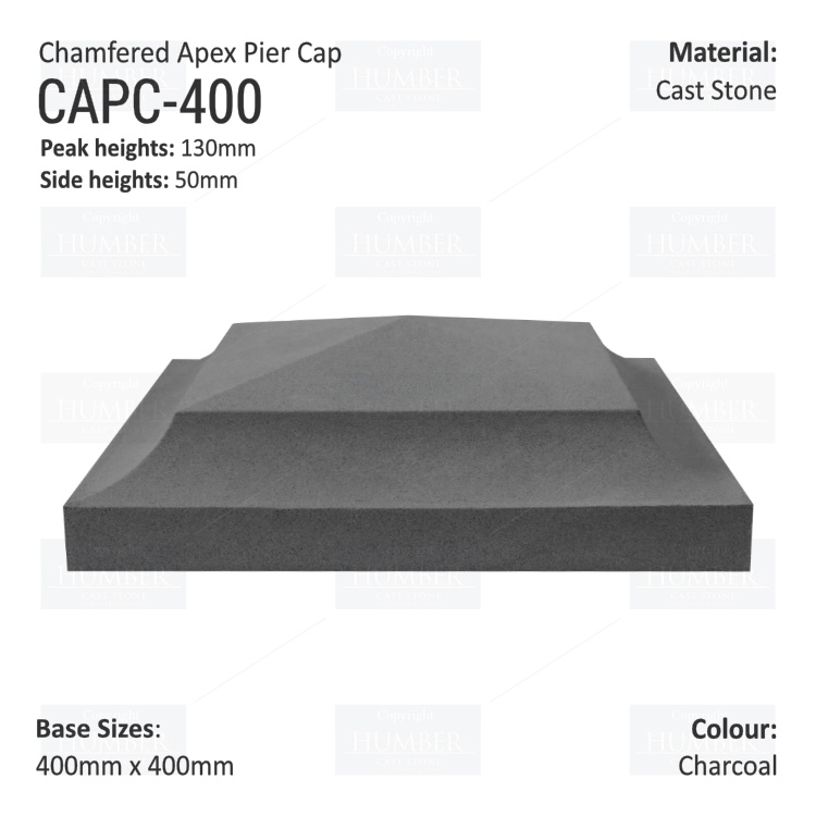 Chamfered Apex Pier Cap 400mm x 400mm