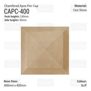 Chamfered Apex Pier Cap 400mm x 400mm