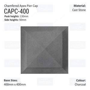 Chamfered Apex Pier Cap 400mm x 400mm