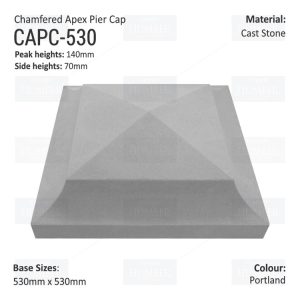 Chamfered Apex Pier Cap 530mm x 530mm
