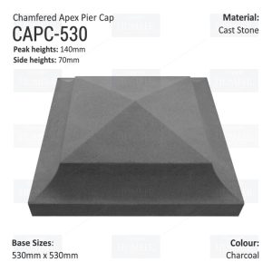 Chamfered Apex Pier Cap 530mm x 530mm