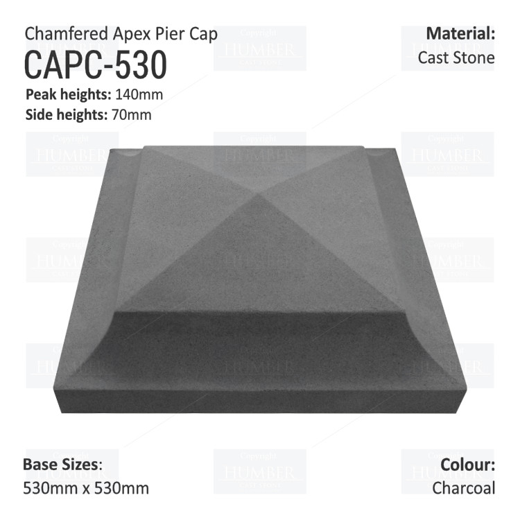 Chamfered Apex Pier Cap 530mm x 530mm