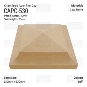 Chamfered Apex Pier Cap 530mm x 530mm