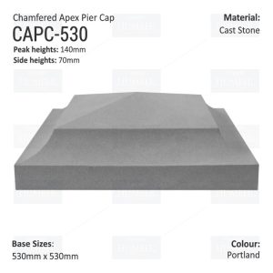 Chamfered Apex Pier Cap 530mm x 530mm