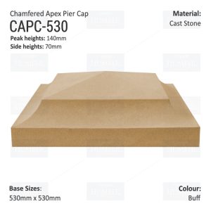 Chamfered Apex Pier Cap 530mm x 530mm