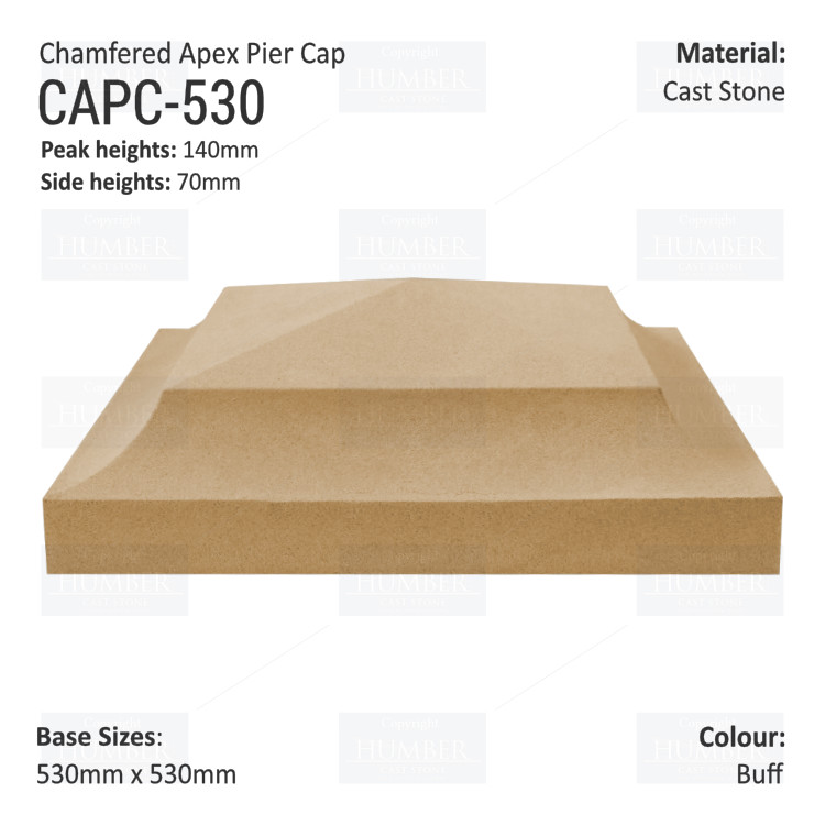 Chamfered Apex Pier Cap 530mm x 530mm