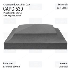 Chamfered Apex Pier Cap 530mm x 530mm