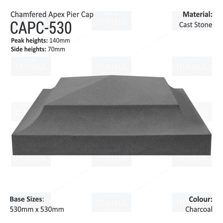 Chamfered Apex Pier Cap 530mm x 530mm