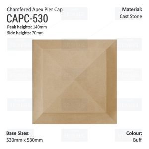 Chamfered Apex Pier Cap 530mm x 530mm