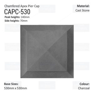 Chamfered Apex Pier Cap 530mm x 530mm
