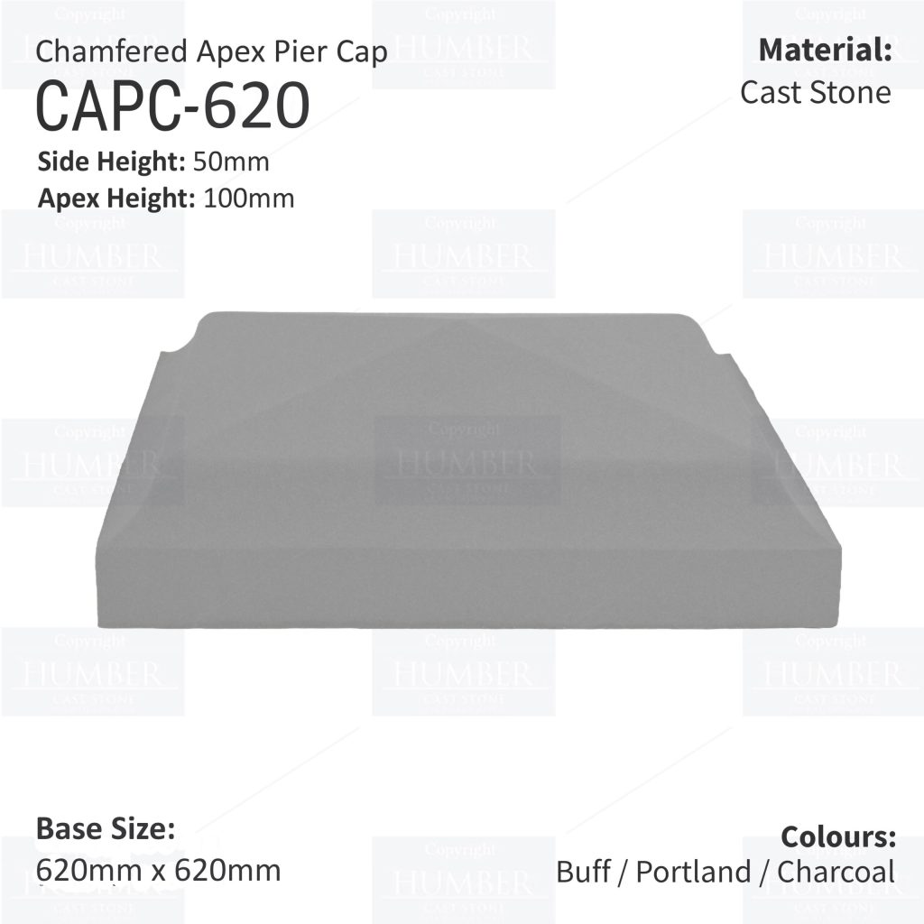 Chamfered Apex Pier Cap 620mm x 620mm