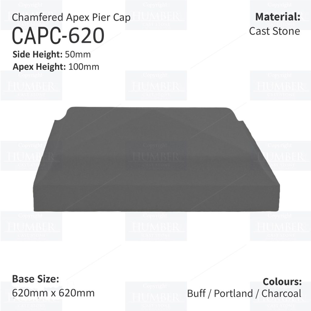 Chamfered Apex Pier Cap 620mm x 620mm