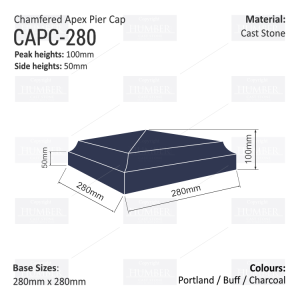 Chamfered Apex Pier Cap 280mm x 280mm
