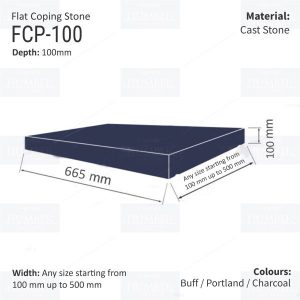 FLAT WALL COPINGS – 665MM LENGTH / 100MM HEIGHT