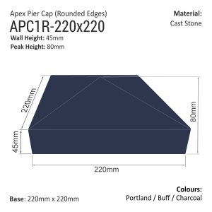 Apex Pier Cap 220mm x 220mm (Rounded Edges)
