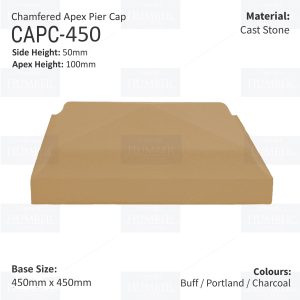 Chamfered Apex Pier Cap 450mm x 450mm