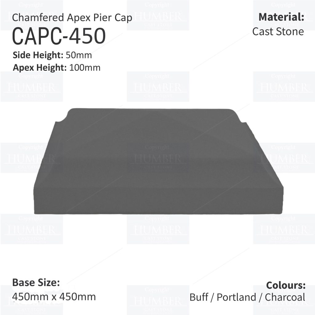 Chamfered Apex Pier Cap 450mm x 450mm