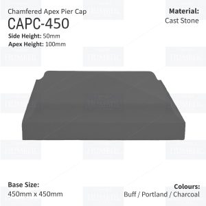 Chamfered Apex Pier Cap 450mm x 450mm