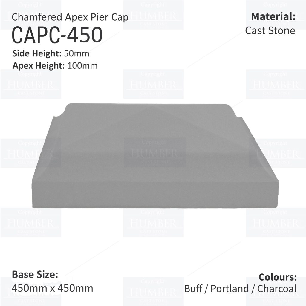 Chamfered Apex Pier Cap 450mm x 450mm