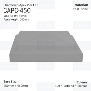 Chamfered Apex Pier Cap 450mm x 450mm