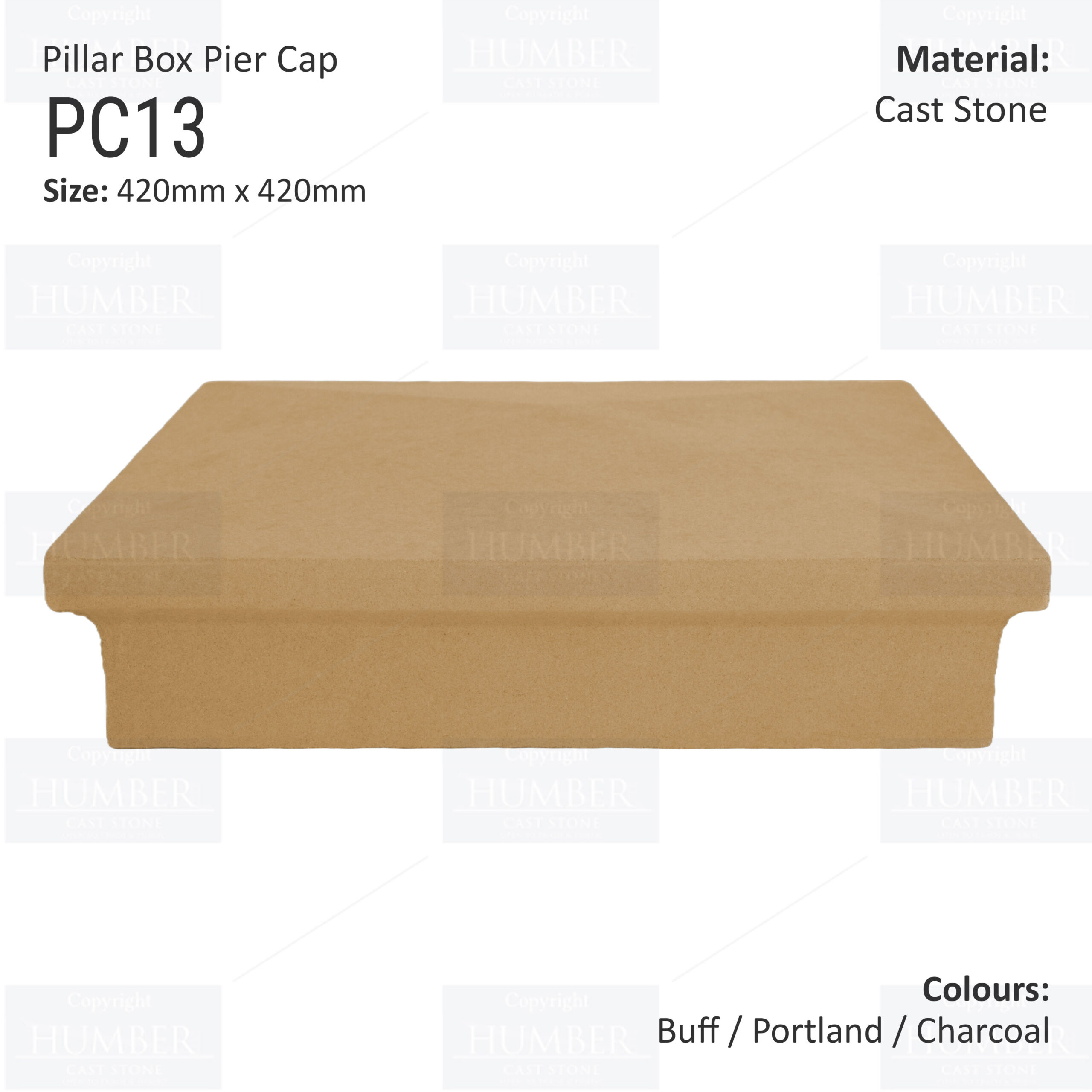 Pillar Box Pier Cap 420mm x 420mm