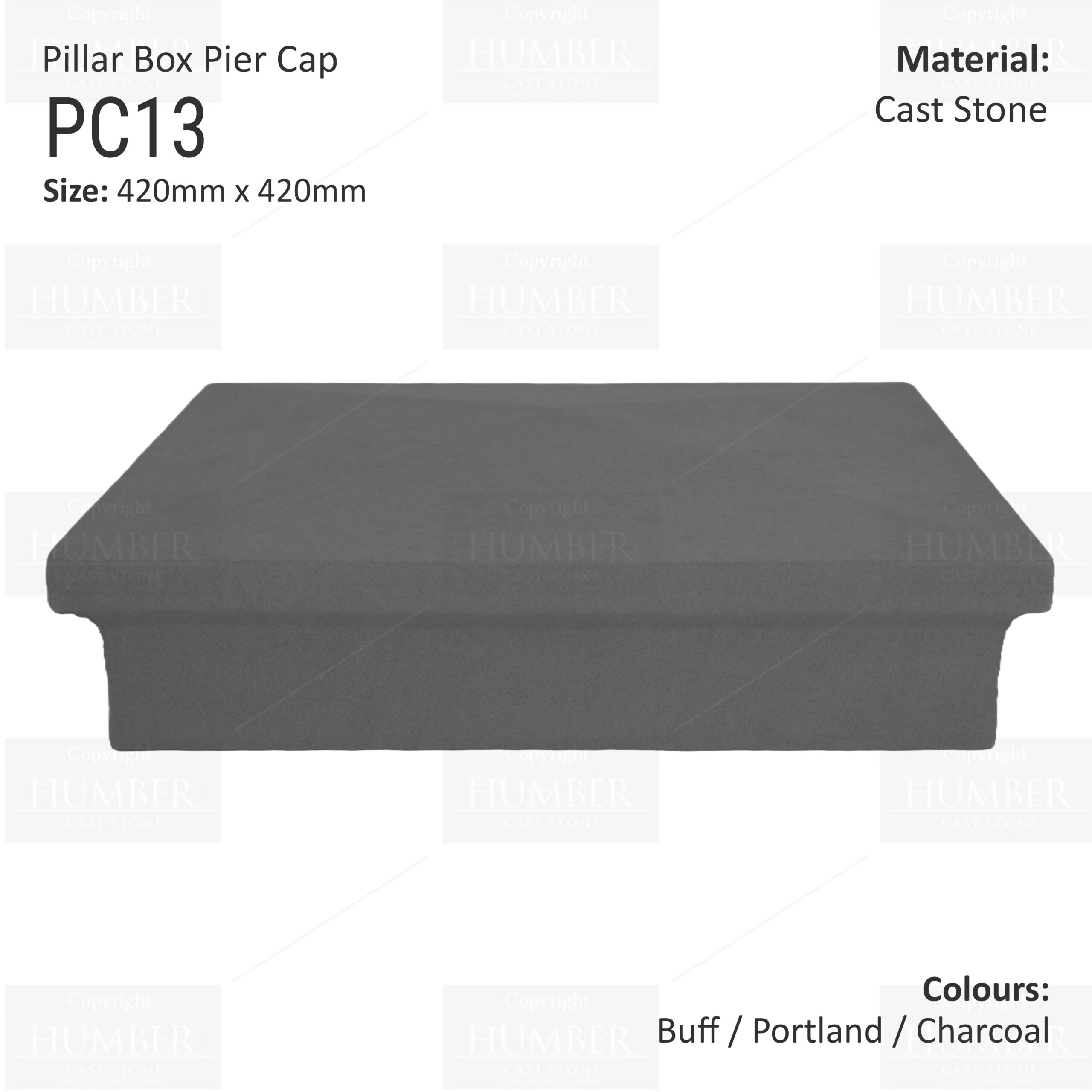 Pillar Box Pier Cap 420mm x 420mm