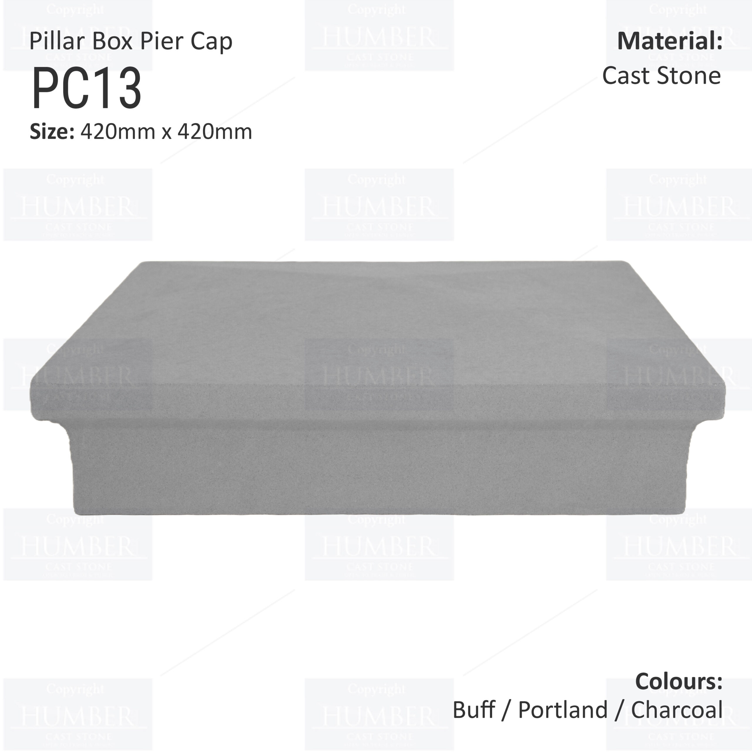 Pillar Box Pier Cap 420mm x 420mm