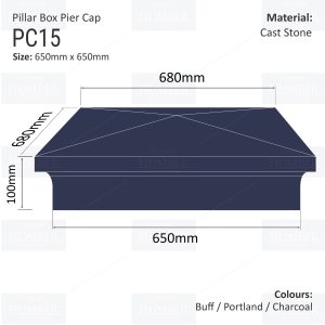 Pillar Box Pier Cap 650mm x 650mm